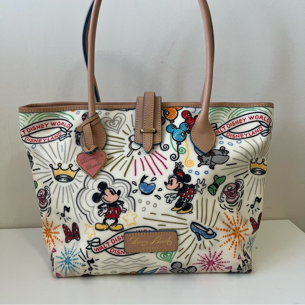 Dooney & Bourke x Disney White Sketch Cindy Tote
